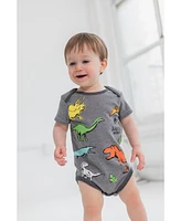 Jurassic World Baby Boys Dinosaur 4 Pack Bodysuits Newborn to