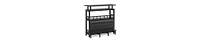 Tribesigns Bar Unit for Home Liquor, Black Entertainment Bar Upholstered Bar Table with Storage and Metal Front Footrest for Home,Balcony