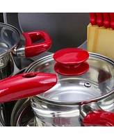 Megachef 22 Piece Aluminum Cookware Combo Set in Red