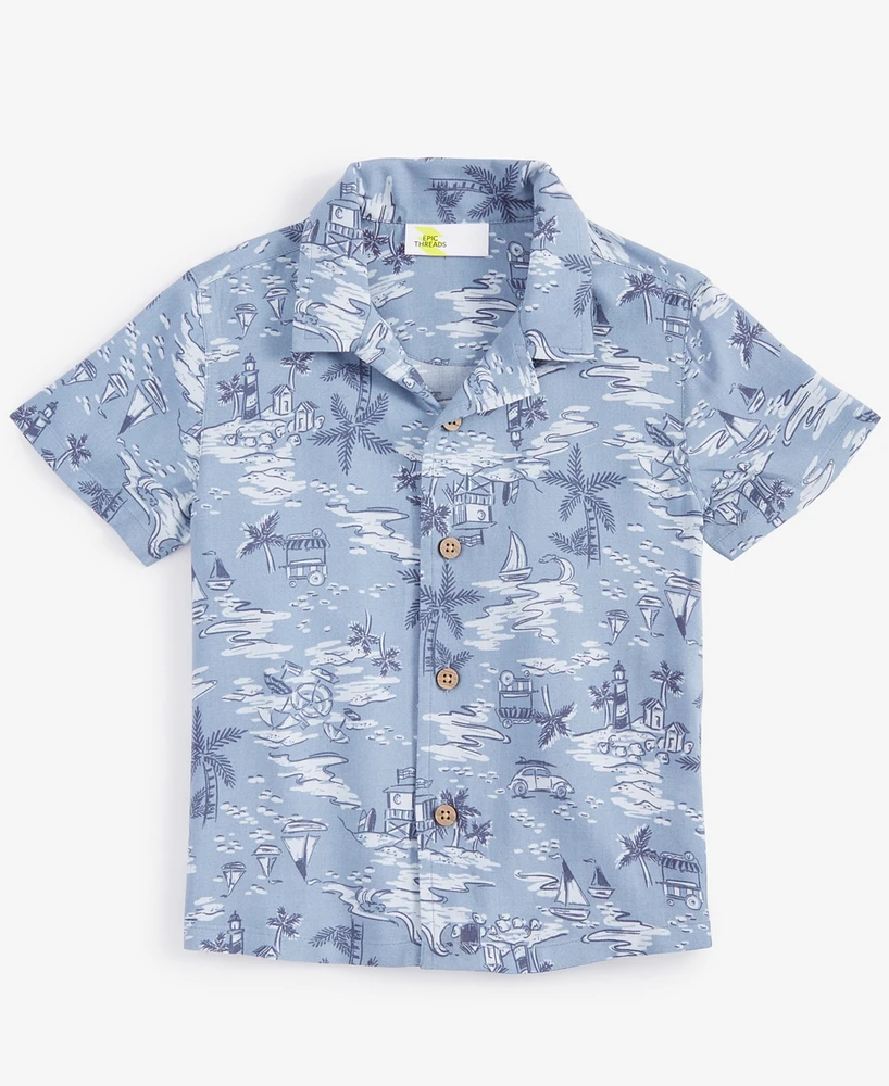 Epic Threads Little & Big Boys Scenic Short Sleeve Shirt, Created for Macy's