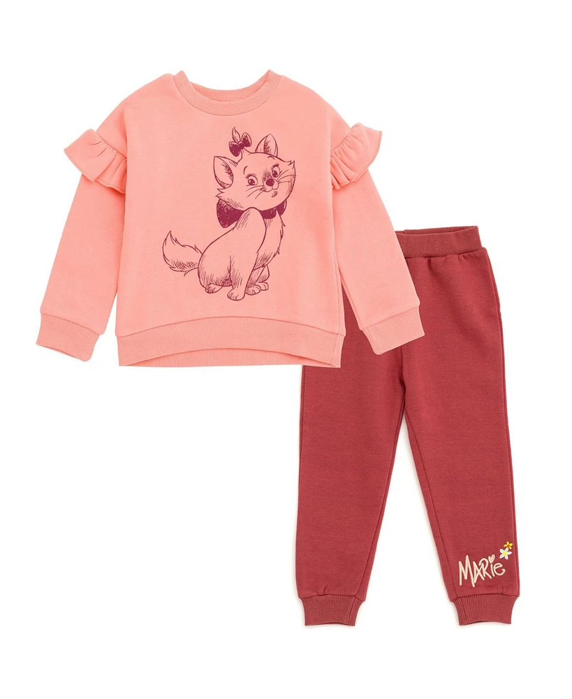 Disney Baby Girls Princess Minnie Mouse Winnie The Pooh Aristocats Fleece Sweatshirt & Pants Outfit Set Newborn to