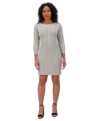 Jessica Howard Petite Cable-Knit Sweater Dress