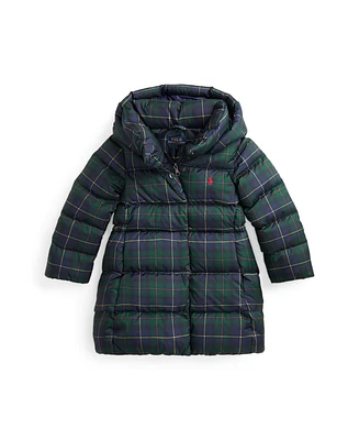 Polo Ralph Lauren Toddler and Little Girls Plaid Down Hooded Long Jacket