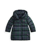 Polo Ralph Lauren Toddler and Little Girls Plaid Down Hooded Long Jacket