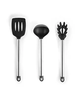 MegaChef Gray Silicone and Stainless Steel Cooking Utensils, Set of 14