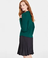 On 34th Women's V-Neck Waffle-Knit Top, Created for Macy's