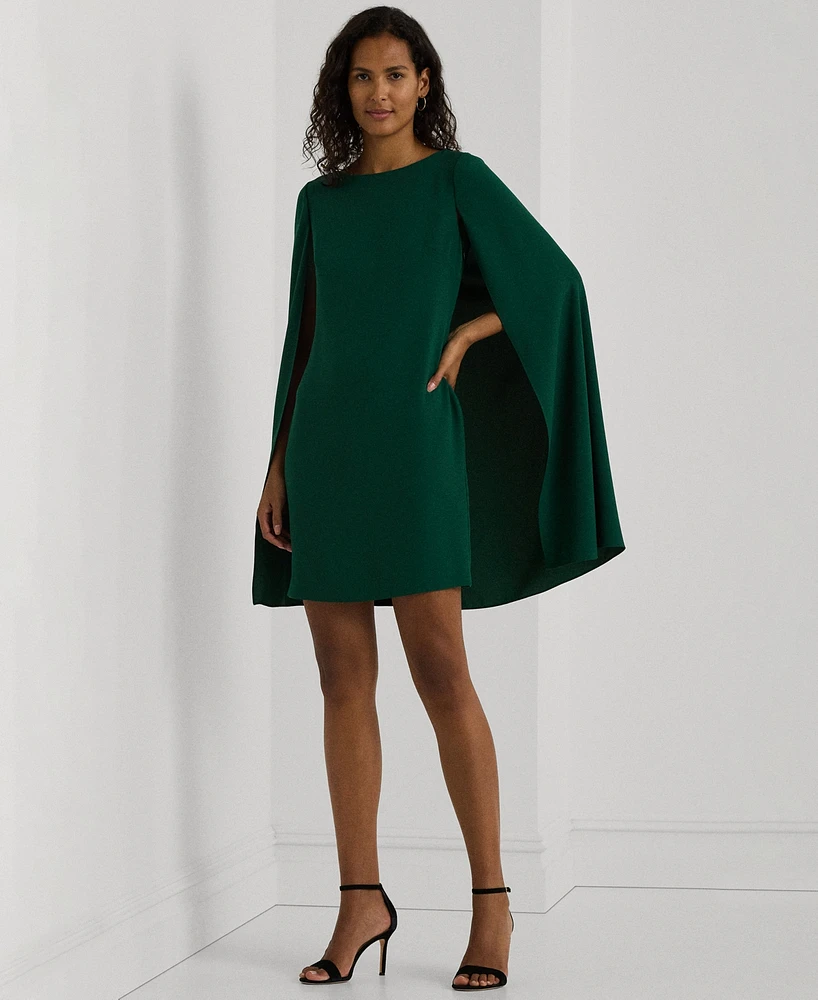 Lauren Ralph Women's Cape Georgette Cocktail Dress