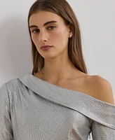 Lauren Ralph Women's Metallic Off-the-Shoulder Cocktail Dress