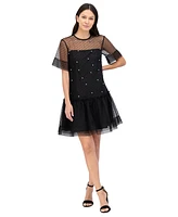 Vince Camuto Petite Embellished Organza Dress