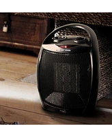 Vie Air 1500W Portable 2 Settings Black Ceramic Heater with Adjustable Thermostat