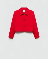 Mango Women's Buttoned Cropped Jacket