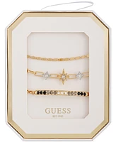 Guess 3-Pc. Set Crystal Link Bracelets