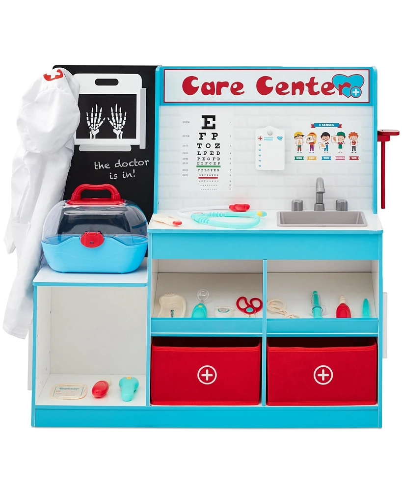 Best Choice Products Pretend Play Doctor's Office, Wooden Toy Set for Kids w/ Carrying Case, All Accessories Included