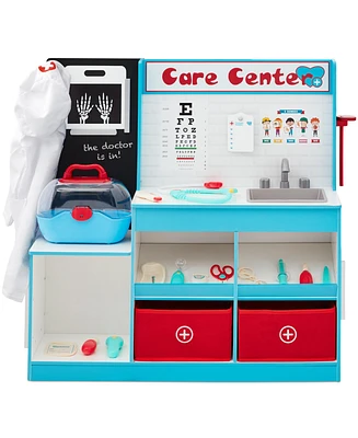 Best Choice Products Pretend Play Doctor's Office, Wooden Toy Set for Kids w/ Carrying Case, Accessories Included