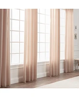 Chanasya Premium Beige Silky Velvet Textured Sheer Curtains