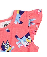 Bluey Baby Girls French Terry Sleeveless Romper to