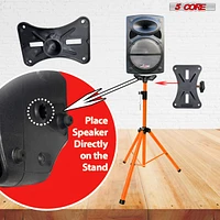 5 Core Speaker Stand Tripod Tall Adjustable 72 Inch Dj Studio Monitor Stands Pole Mount - Orange