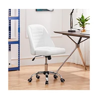 Yaheetech Mid Back Home Office Desk Chair with Rolling Wheels