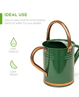 Best Choice Products 1-Gallon Galvanized Steel Watering Can for Gardening w/ O-Ring, Top Handle, Copper Accents