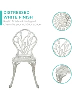 Best Choice Products 3-Piece Cast Aluminum Patio Bistro Furniture Set w/ Antique Finish