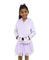 Pink & Violet Toddler Girls Koala Pocket Hoodie Sweater Dress