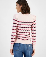 Tommy Hilfiger Women's Scallop Stripe Cotton Sweater