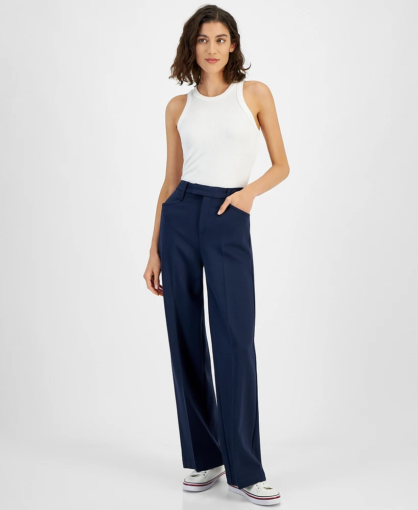 Tommy Hilfiger Women's High-Rise Bootleg Ponte Pants