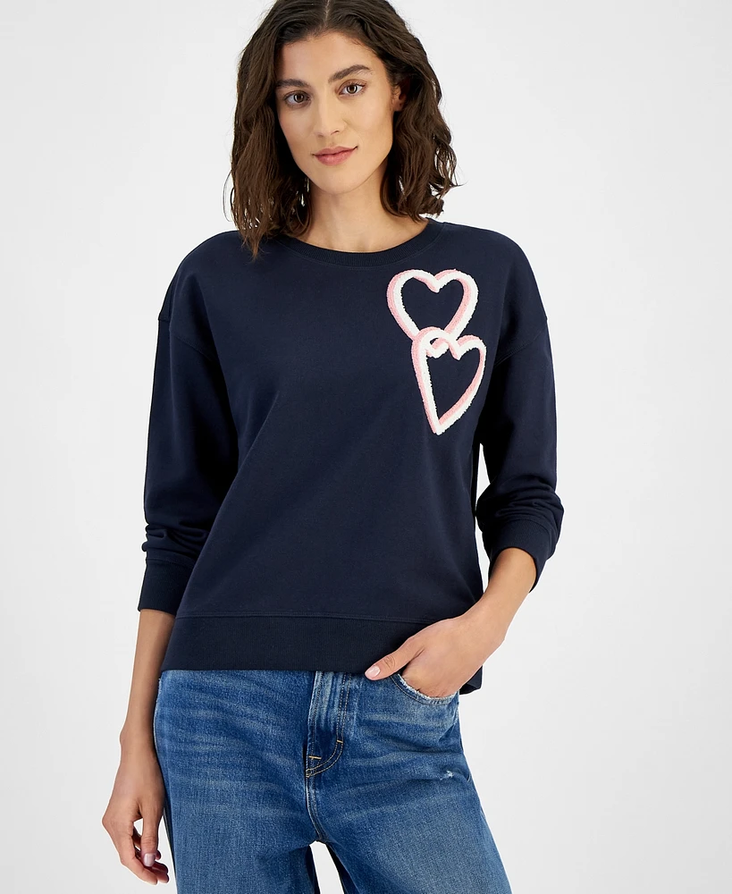 Tommy Hilfiger Women's Chenille Heart Graphic Sweatshirt