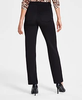Bar Iii Women's Scuba-Knit Straight-Leg Pants, Exclusively at Macy's