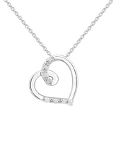 2-Pc. Set Diamond Heart Openwork Pendant Necklace & Matching Stud Earrings (1/6 ct. t.w.) in Sterling Silver