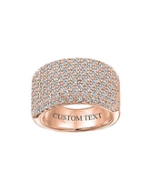 Bling Jewelry Micro Pave Cubic Zirconia Cocktail Wide Cz Pave Statement 1/2 Eternity Band Ring For Women Rose Gold Plated .925 Sterling Silver