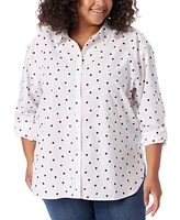 Gloria Vanderbilt Plus Amanda Polka-Dot Shirt