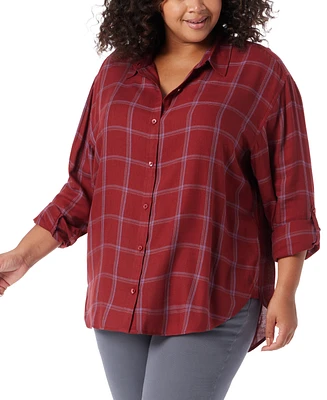 Gloria Vanderbilt Plus Amanda Oversized Plaid Shirt