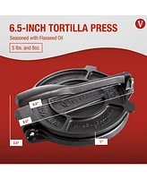 Victoria Cast Iron Tortilla Press 6.5 In Seasoned