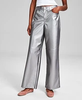 And Now This Women's Metallic Wide-Leg Pants, Created for Macy's