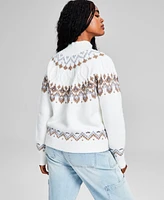 And Now This Women's Half-Zip Fair Isle Sweater, Created for Macy's