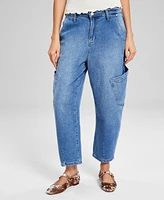 And Now This Women's High-Rise Barrel-Leg Jeans, Created for Macy's