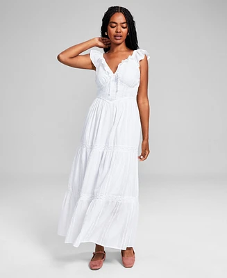 And Now This Women's Cotton Ruffled Tiered Maxi Dress, Created for Macy's