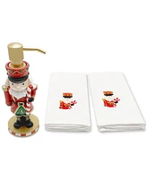 Mistletoe Farms Nutcracker Soap Pump & Hand Towels 3-Pc. Boxed Set