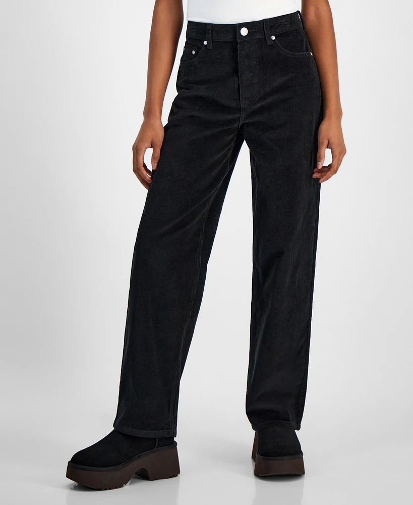 Juniors' 90s Corduroy High-Rise Wide-Leg Pants