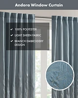 Madison Park Andora Botanical Embroidered Curtain Panel