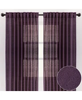 Chanasya Premium 2-Panel Faux Belgian Flax Textured Semi Sheer Curtains