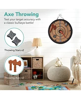 Best Choice Products Large Double-Sided Dart Board, Sticky Ball Axe Star Throwing Game for Kids, Adults w/ Carrying Case