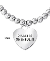 Bling Jewelry Diabetes On Insulin Medical Alert Id Bracelet Heart Pink Cancer Ribbon