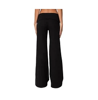 Edikted Women's Wide leg fold over pants