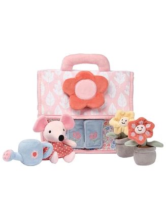 Lambs & Ivy Floral Cottage 5pc Interactive Flowers & Mouse Plush Play Set Toy