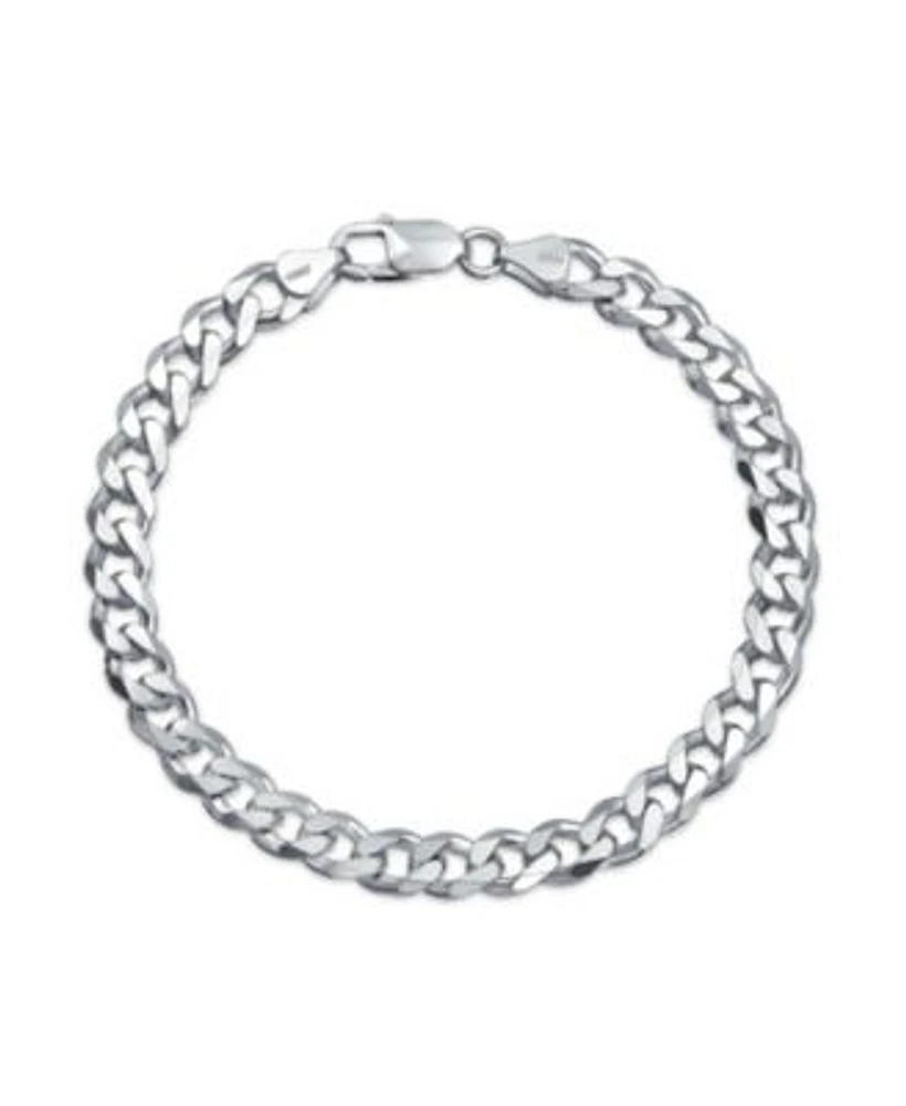Bling Jewelry Mens Big Thick Solid Heavy Braid Rope Wheat Or Miami Cuban Curb Link Bracelet Unisex Plus Size .925 Sterling Silver Made In Italy 8 8.5 9 Inch