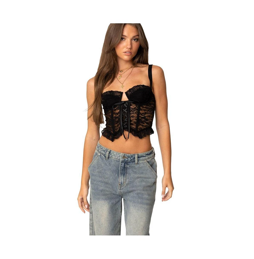 Edikted Women's Josslyn Sheer Lace Corset