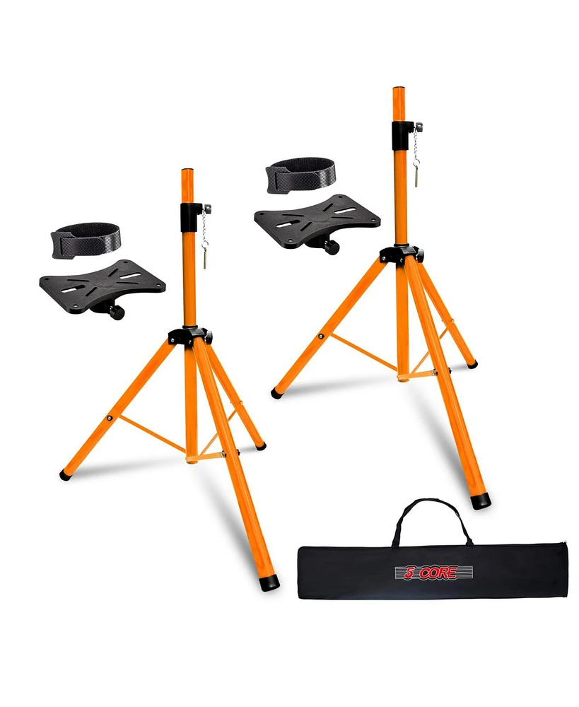 5 Core Speaker Stand Tripod Tall Adjustable 72 Inch Dj Pole Mount Studio Monitor Stands - Orange - 2PCS