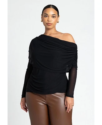 Eloquii Plus Foldover Drape Top